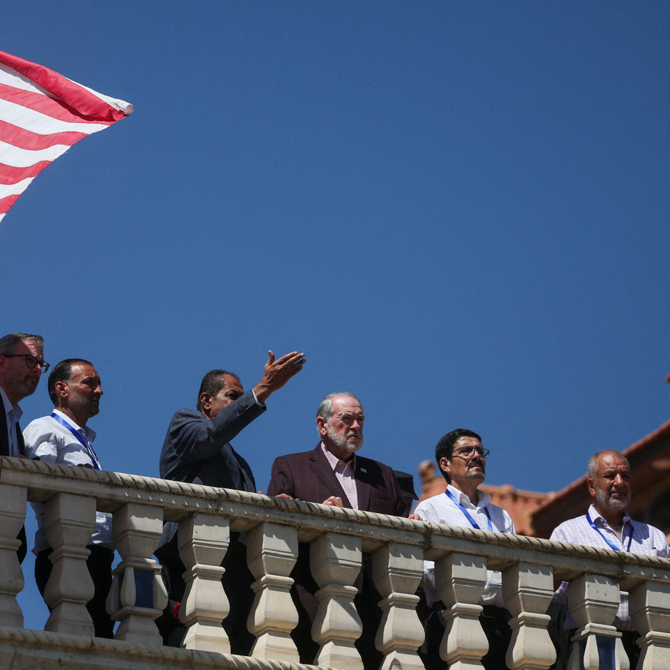 Source-supplied image for: Huckabee Condemns ‘Terrorist’ Attacks on Palestinians in West Bank Town Hall